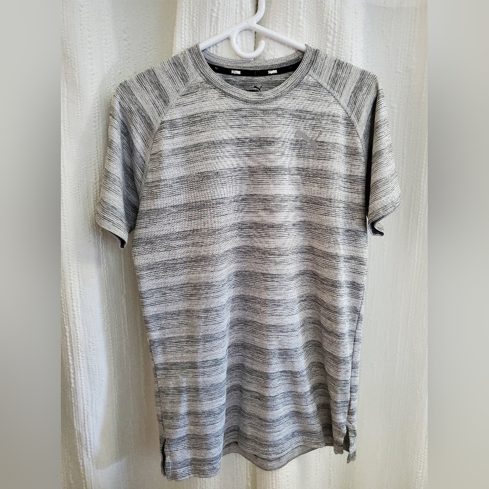 Puma Men's Gray Striped Shirt